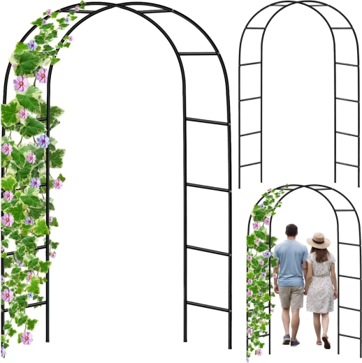 Metalen tuinpergola boog voor klimplanten 240 × 140 cm