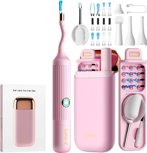 Bebird EarSight Plus otoscoop met camera voor het reinigen van oren roze