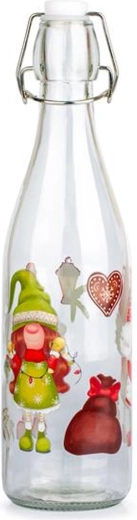 Glazen fles met beugelsluiting 260 ml met elfenmotief