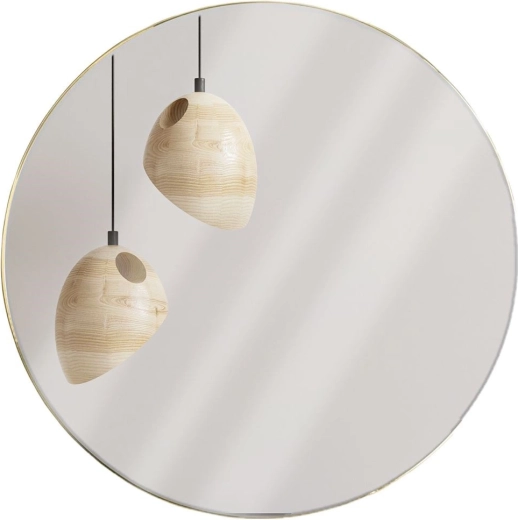 Ronde wandspiegel 55 cm met gouden rand
