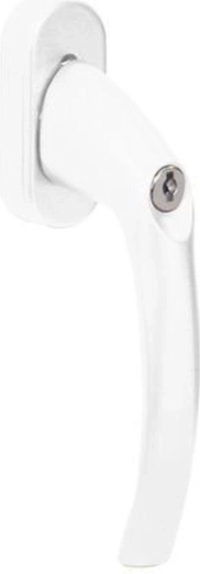 Afsluitbare klink voor kunststof ramen en deuren RICHTER, wit aluminium