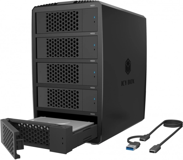 Externe RAID-behuizing ICY BOX voor 5× SATA-schijven 2,5/3,5