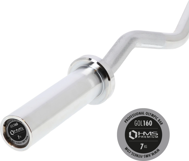 Gebogen olympische halterstang 120 cm met diameter 50 mm