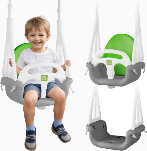 Ricokids kinder-schommel Olifant 3-in-1 grijs-groen