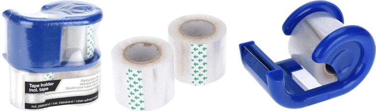 Bureautapehouder met afscheurrand + 3 reserve rollen
