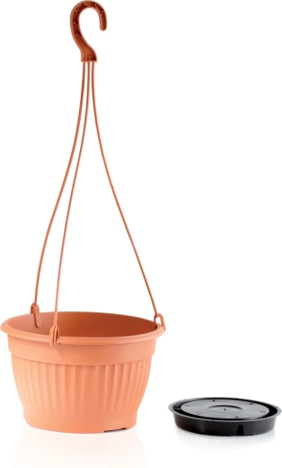 Hangbloempot Terra met haak en inzet 26 cm terracotta