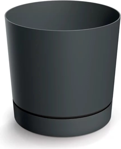 Bloempot met onderschotel TUBO P 47 cm donkergrijs