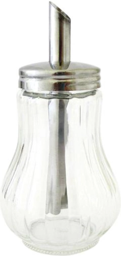 Glazen suikergieter met roestvrijstalen schenkdeksel 200 ml