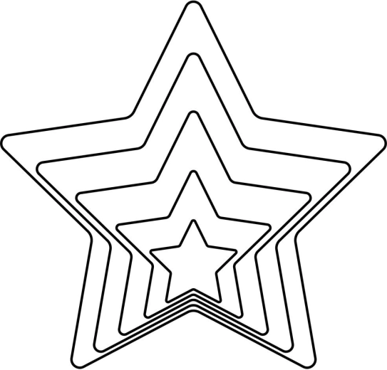 Set koekjesuitstekers ster, roestvrij staal, 5 stuks (1,5–7,5 cm)