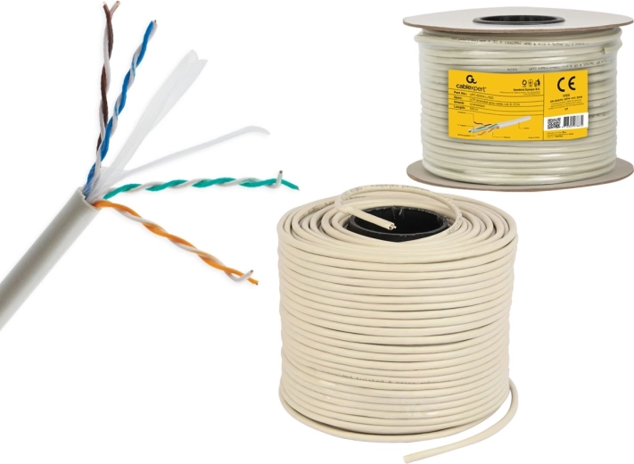 UTP-netwerkkabel Cat 6 AWG24 100 m grijs