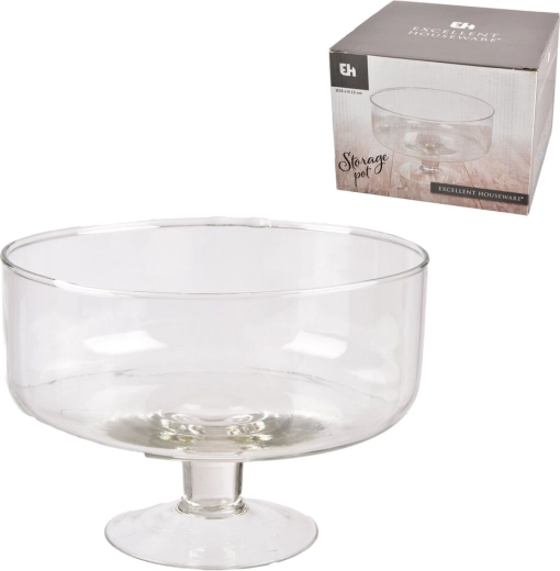 Decoratieve vaas van helder glas 19 × 19 × 14 cm