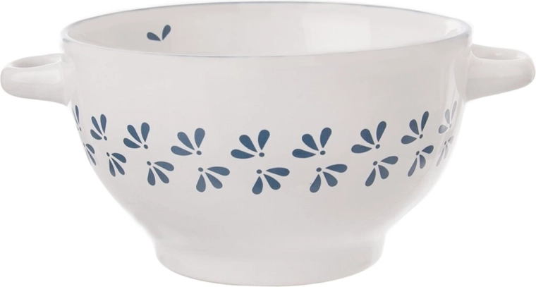 Keramische soepkom blauw-wit 14 cm