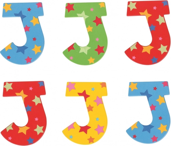 Bigjigs Toys houten letter J met sterretjes