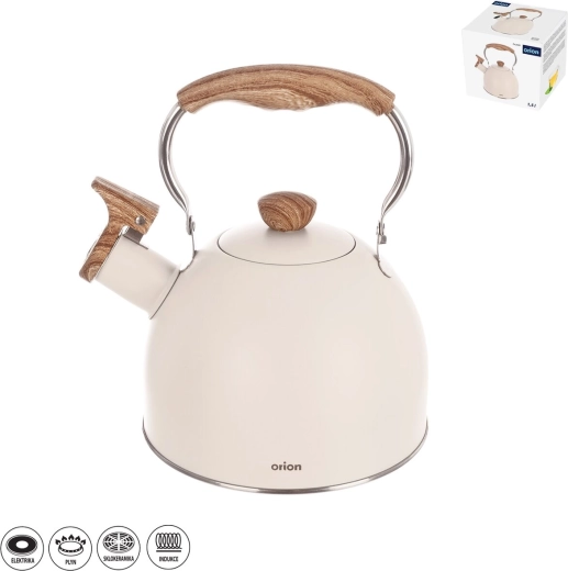 Roestvrijstalen fluitketel beige 1,5 l