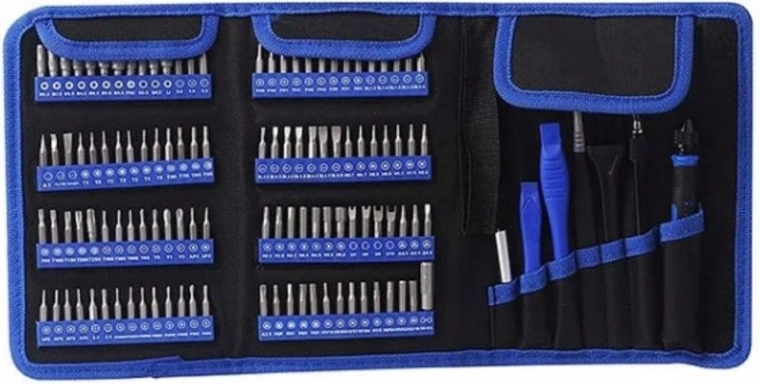 Set servicetools voor het repareren van telefoons, tablets en laptops (112 bits) in etui