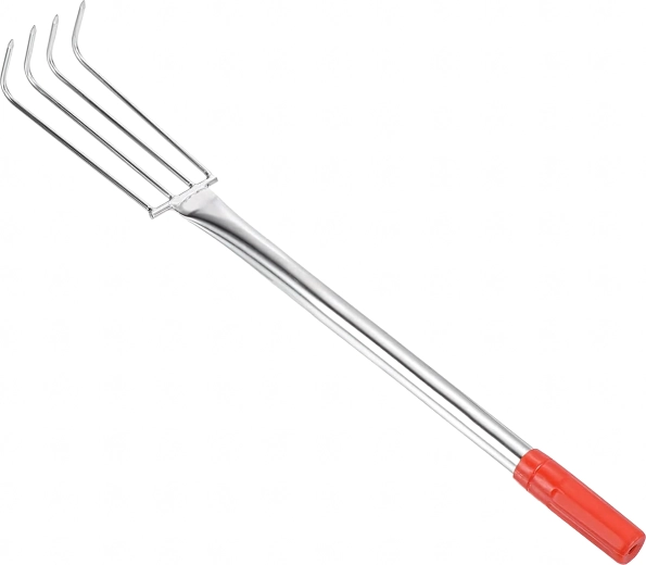 Metalen tuinklauw / hark voor het losmaken van de grond, 4 tanden, 56 cm