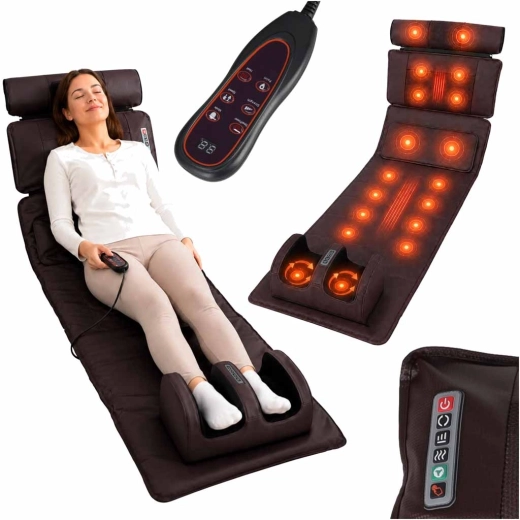 Shiatsu-massagemat voor het hele lichaam met shiatsu-kussen, verwarming en afstandsbediening