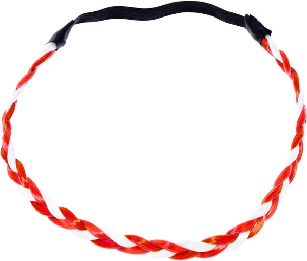 Gebreide hoofdband Biało-Czerwoni in wit‑rode kleuren