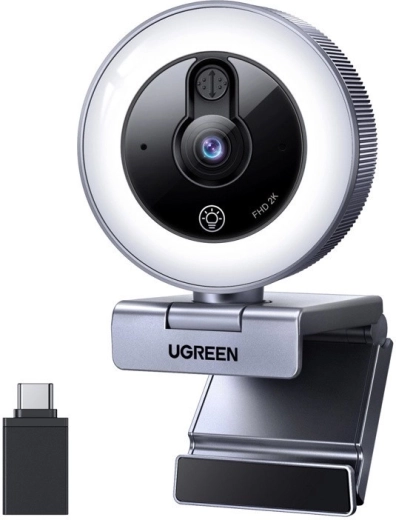 Ugreen CM910 webcamera 2K met LED-bijverlichting en microfoon