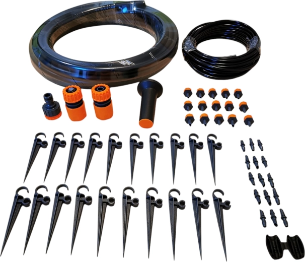 Tuin-druppelirrigatie – 55-delige set met twee slangen van 10 m