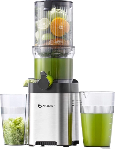 AMZCHEF slowjuicer zilverkleurig