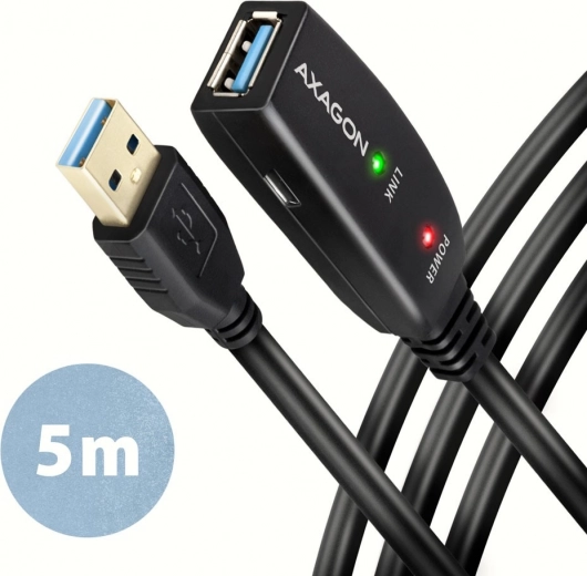 Axagon actieve USB-verlengkabel met voeding 5 m