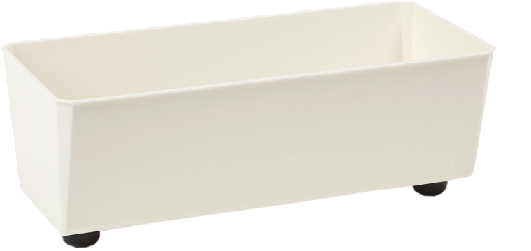 Bloemenschaal Saga 37,5 × 17 cm – crèmekleurig, van gerecycled kunststof