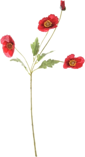 Kunstbloem: rode wolfsklaproos 58 cm