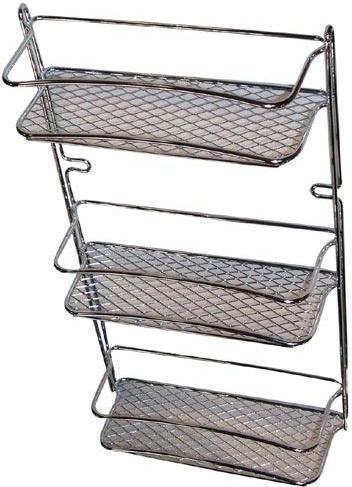 Badplank STAR, 3 lagen, chroom, 23 × 10 × 46 cm