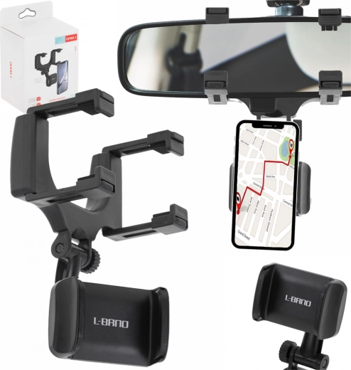 Telefoonhouder voor auto achteruitkijkspiegel met rotatie