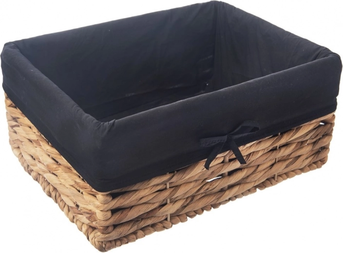 Natuurlijke opbergmand met textiele inzet 36,5 × 25 × 15,5 cm