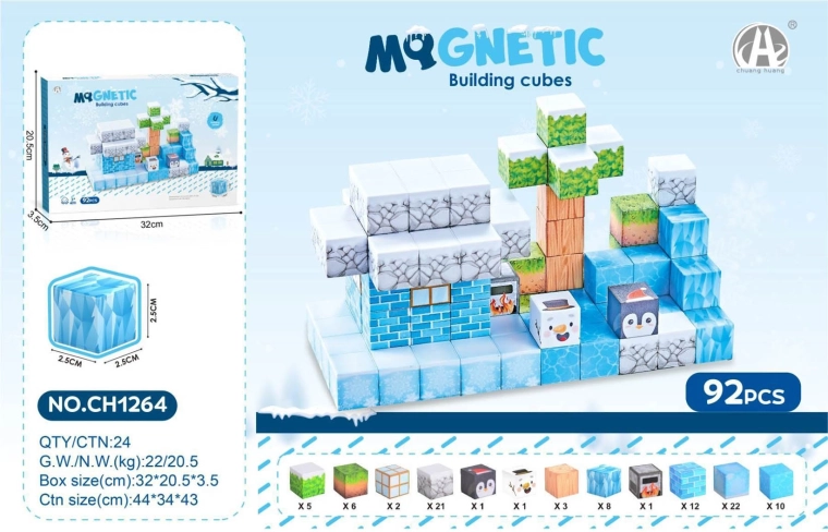 Magnetische 3D-blokken voor kinderen 92 stuks