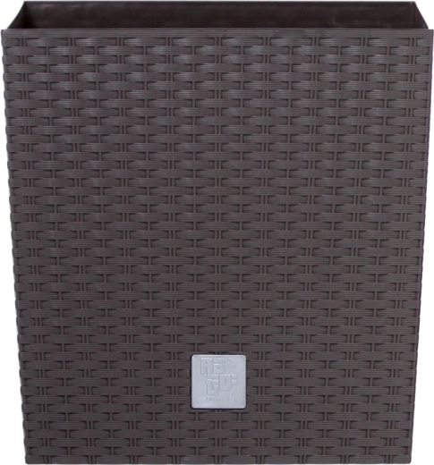 Rattan bloempot Rato Low met binnenpot, umbra, 22,3 cm