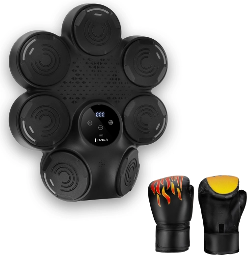 Elektronisch boksschietbord HMS TB30 met LED en Bluetooth, inclusief handschoenen