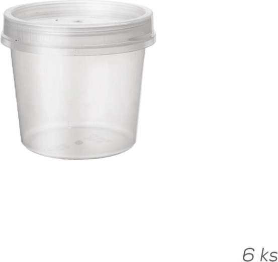 Set plastic doosjes met deksel 50 ml (6 stuks)