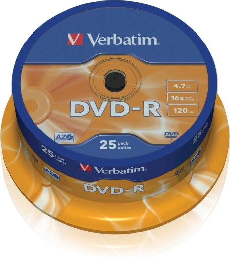 Verbatim DVD-R Matt Silver 4,7 GB 16×, spindle - 25 stuks