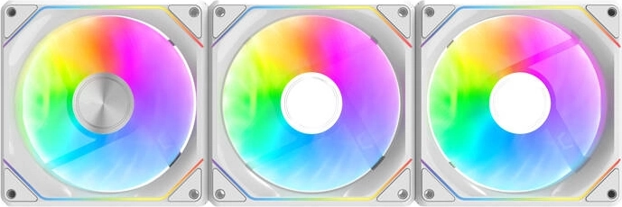 Computerfans Darkflash Gauss ARGB wit RGB set van 3 stuks