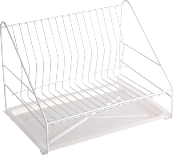 Afdruiprek voor servies Smart 35 cm met lekbak, wit