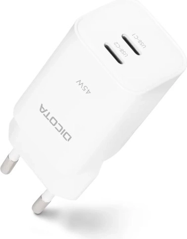 GaN-oplader 45 W 2× USB-C wit (EU)