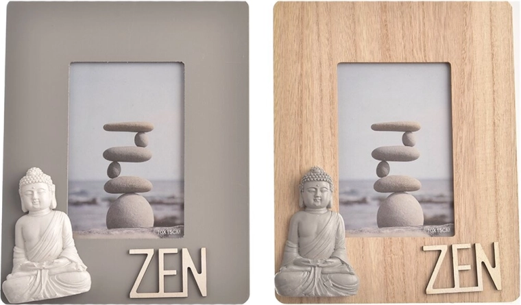 Houten fotolijst met Boeddha-motief 20 × 20 cm