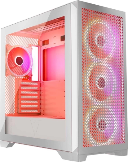 Volcano Expanse T Apex ARGB – witte gamingbehuizing midi‑tower