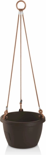 Zelfwatergevende bloembak MARINA 25 bruin hangend