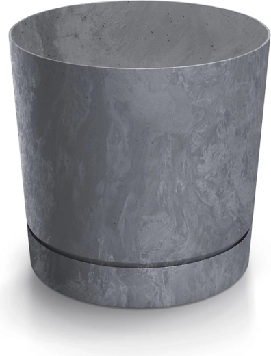 Bloempot met betoneffect TUBO P 17,8 cm marengo met schotel