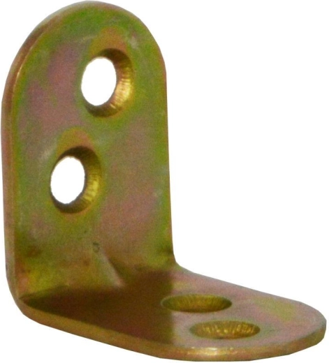 Montagehoek met persing 25 × 18 × 1,5 mm, geel verzinkt, verpakking 15 stuks