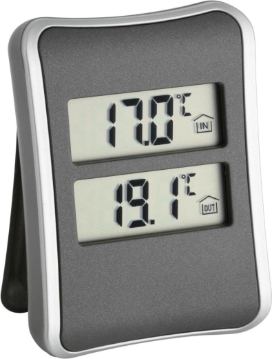 Digitale thermometer met binnen- en buitensensor, waterdichte sensor, standaardssteun