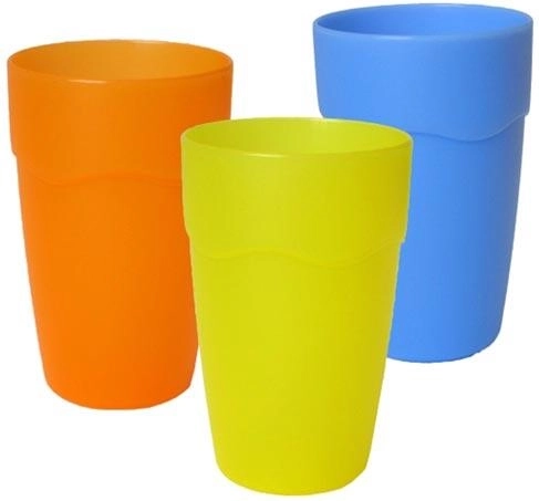 Beker 0,4 l van mat kunststof – mix kleuren