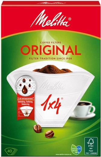 Papieren koffiefilters maat 4 MELITTA Original (40 stuks)