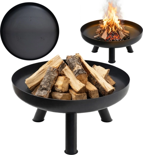 Grote gietijzeren vuurschaal voor in de tuin 60 cm voor gezellige kampvuren