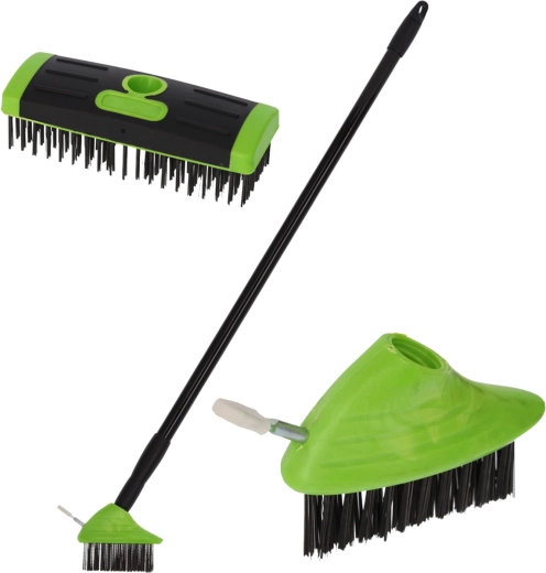 Telescopische 3-in-1 borstelset voor onkruid en bestrating