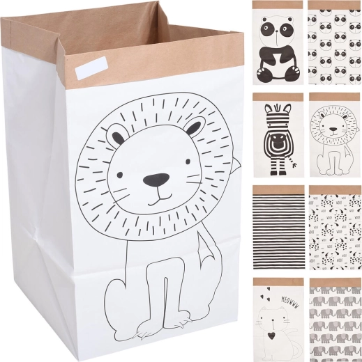 Kinderopbergmanden Dieren – set van 2 stuks, papier, mix van decoraties